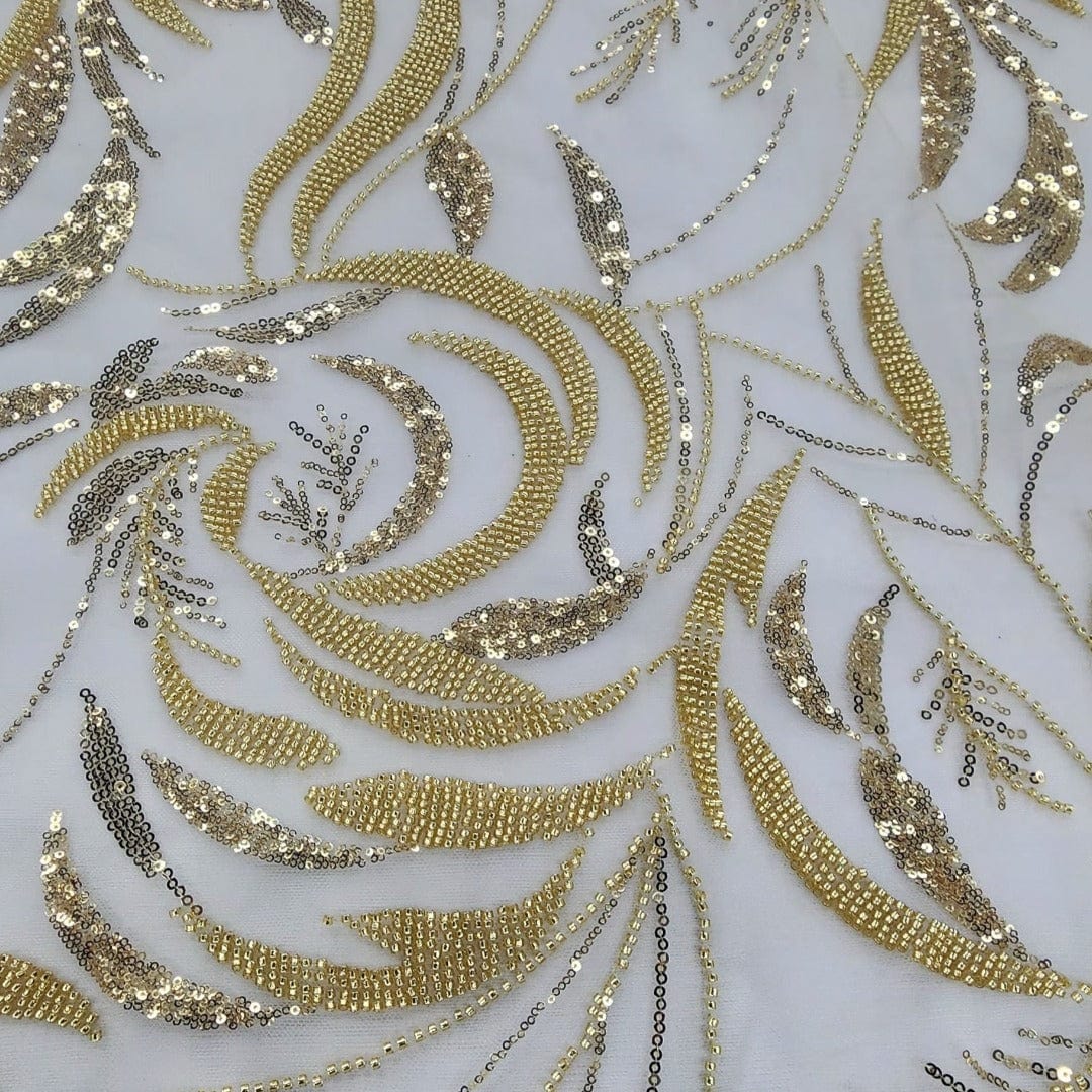 BEADED LACE Dress Fabrics Beaded Bridal Lace Fabric 130cm (7526727680089)