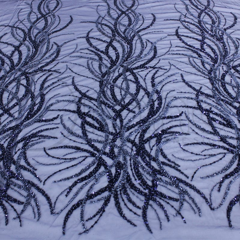 BEADED LACE Dress Fabrics Beaded Bridal Lace Fabric Greta Bottle Green 120cm (7268853678169)