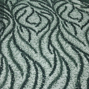 BEADED LACE Dress Fabrics Milani Beaded Lace Bottle Green Fabric 130cm (7397293293657)