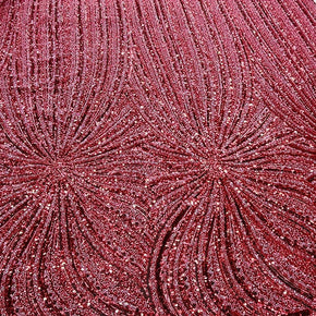 BEADED LACE Dress Fabrics Red Beaded Bridal Lace Fabric 130cm (7526727614553)