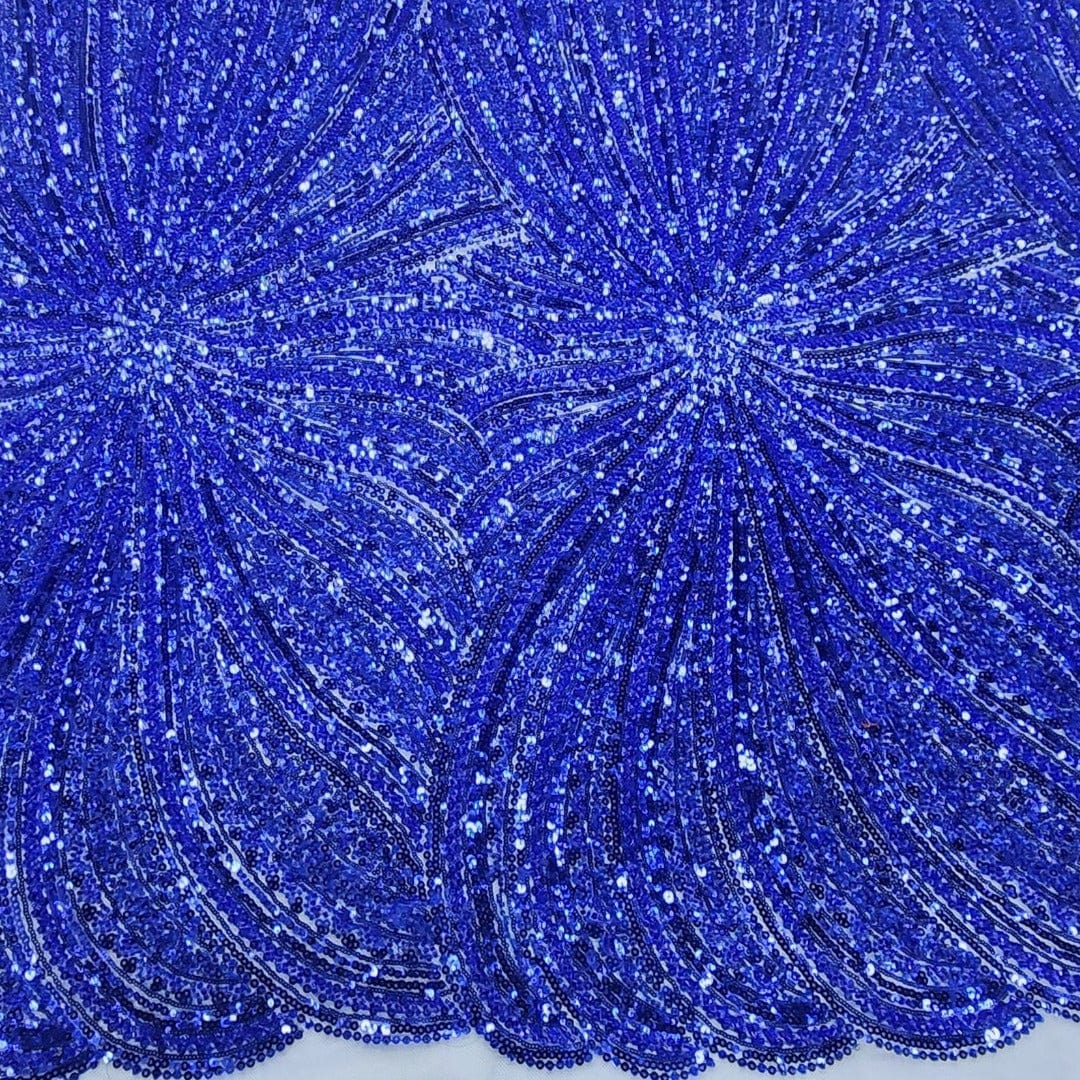 BEADED LACE Dress Fabrics Royal Beaded Bridal Lace Fabric 130cm (7526727614553)
