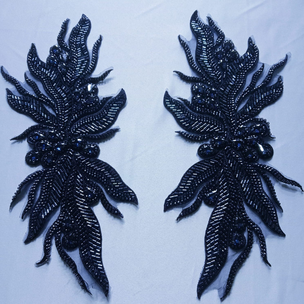 BEADED PATCHES HABBY Black Patches XDH-3923 (7772316696665)