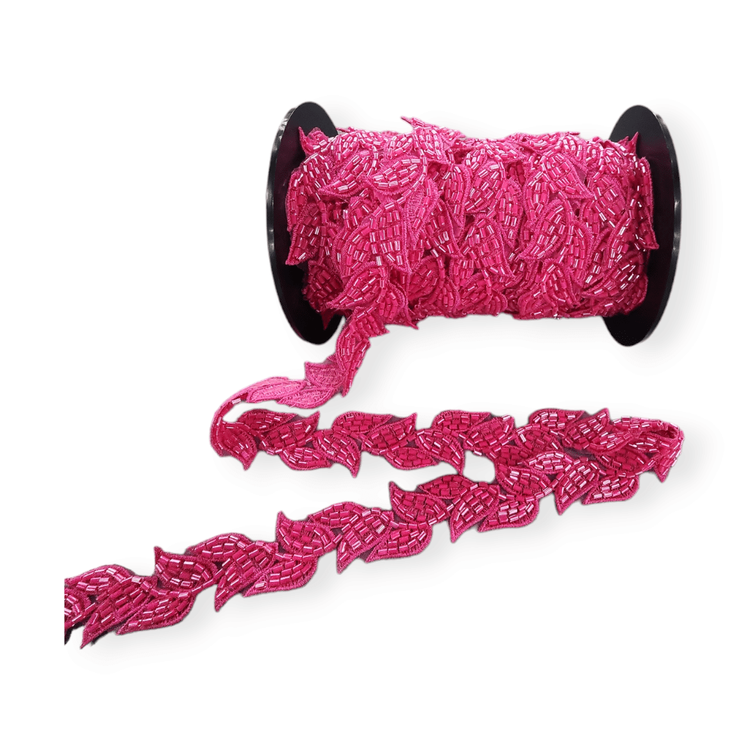 BEADED TRIMMING Habby Cerise Beaded Lace Trimming  A3219