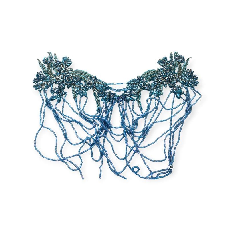 BEADED TRIMMING HABBY Sapphire Patch with String Beads (7784360083545)