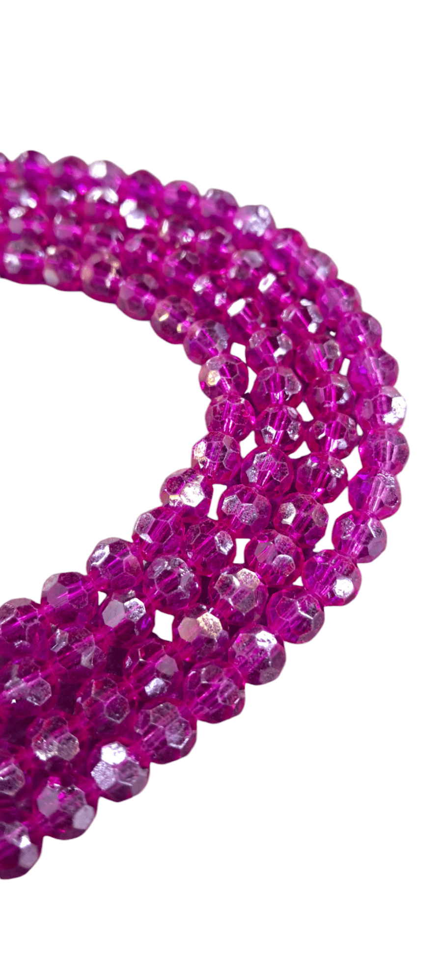 BEADS Habby Cerise Pink AB/Full String Crystal Glass Bead (7808009076825)
