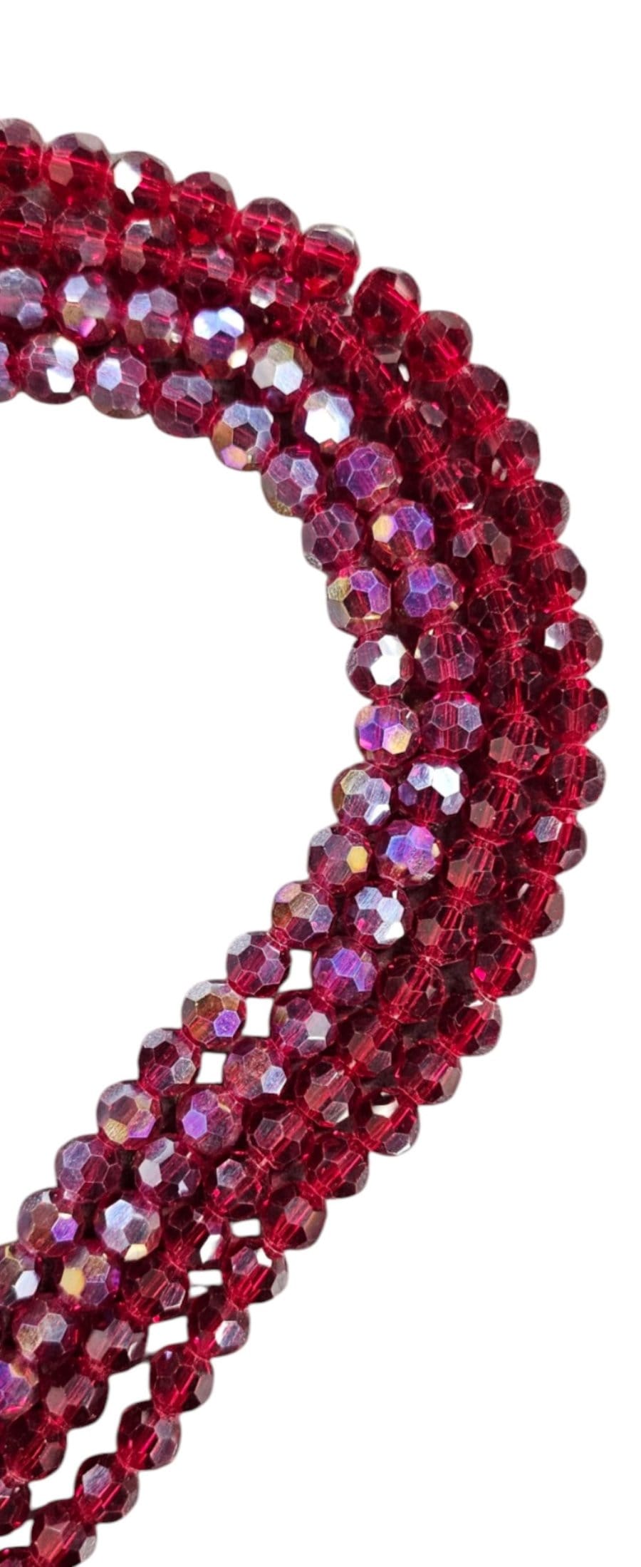 BEADS Habby Maroon AB/Full String Crystal Glass Bead (7819087544409)