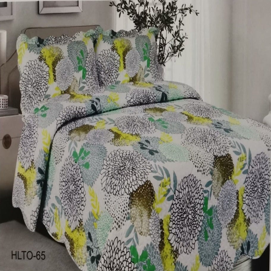 Bed Linen BEDSPREAD Luxury Flat Quilt Set Double 3 Piece HLTO-65