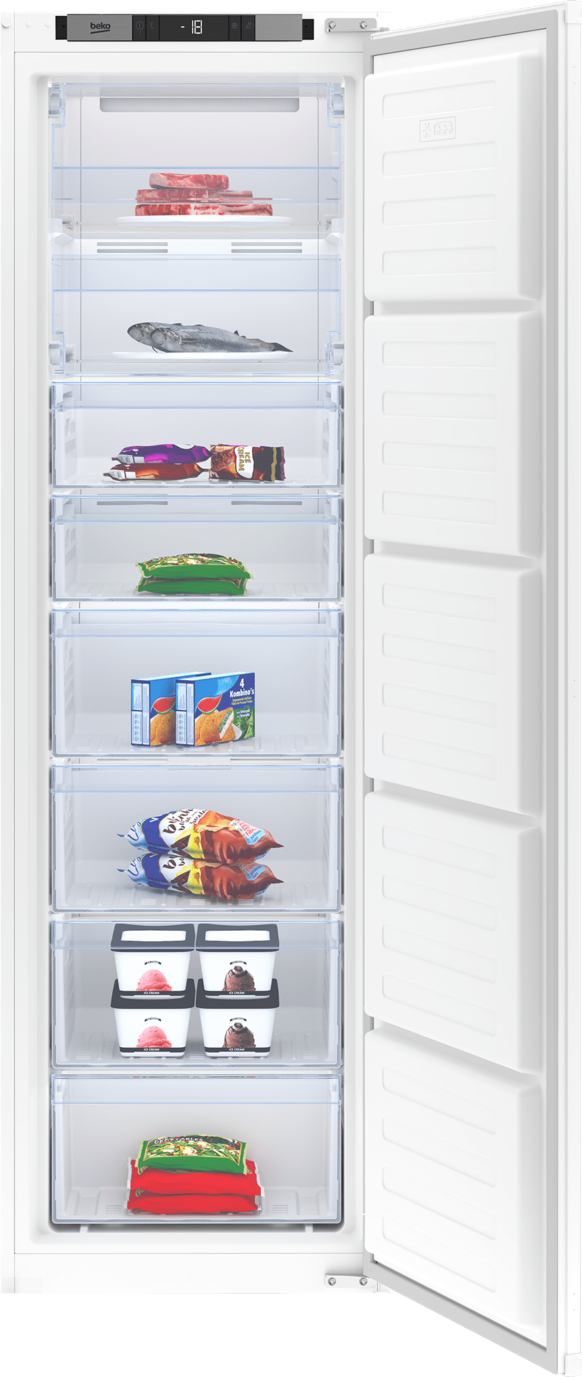 Beko Fridge Beko 220Lt Integrated Freezer BFNA247E30FN (7513453953113)