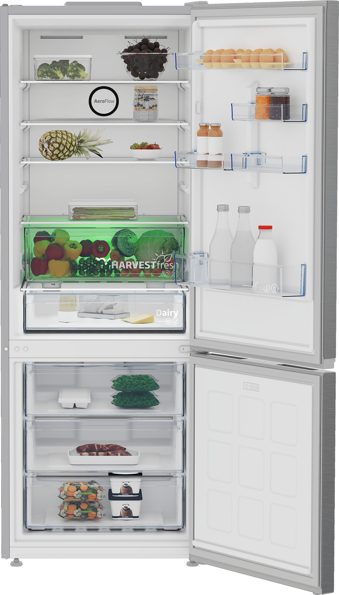 Beko Fridge/Freezer Beko 490L Silver Fridge Freezer Frost Free B5RCNE565HXP