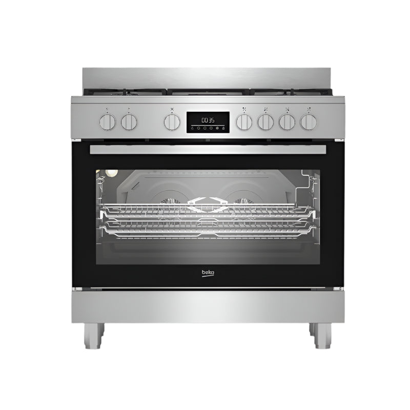 Beko Gas Stove Beko 90cm Stainless Steel Multifunction Gas Range Cooker BGTW11225EX