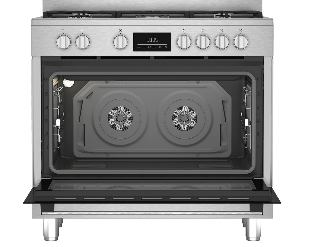 Beko Gas Stove Beko 90cm Stainless Steel Multifunction Gas Range Cooker BGTW11225EX