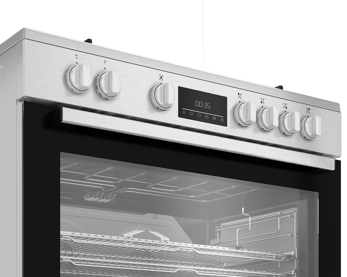 Beko Gas Stove Beko 90cm Stainless Steel Multifunction Gas Range Cooker BGTW11225EX