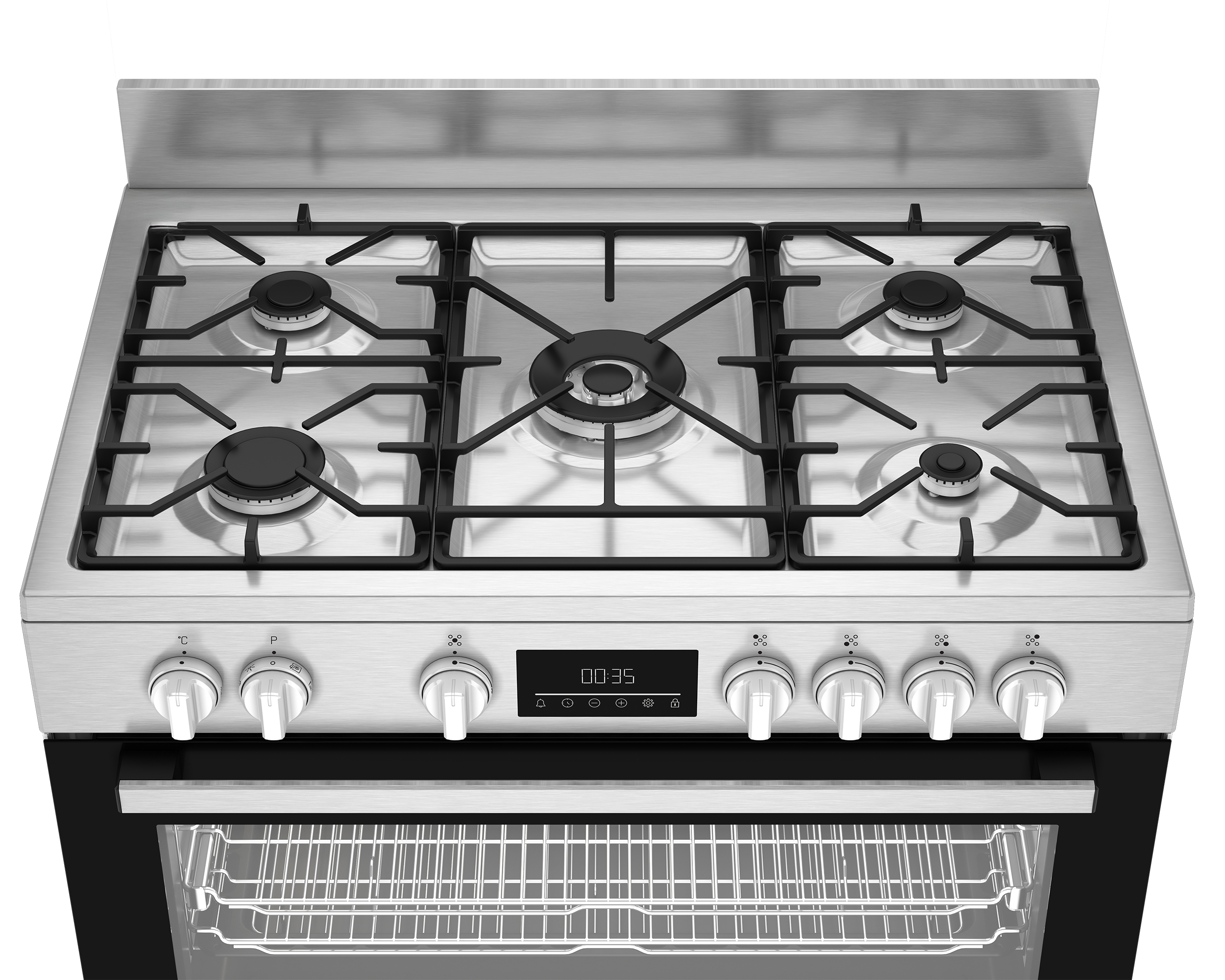 Multifunction Gas Ranges Beko 90cm Stainless Steel Multifunction Gas Range Cooker BGTW11225EX