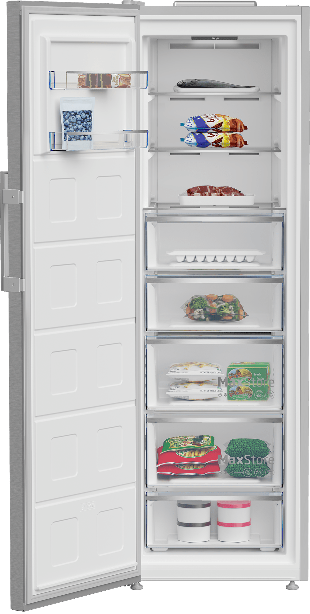 Beko Refrigerators Beko 60cm All Freezer Pearl Steel B5RMFNE314X (7544380129369)