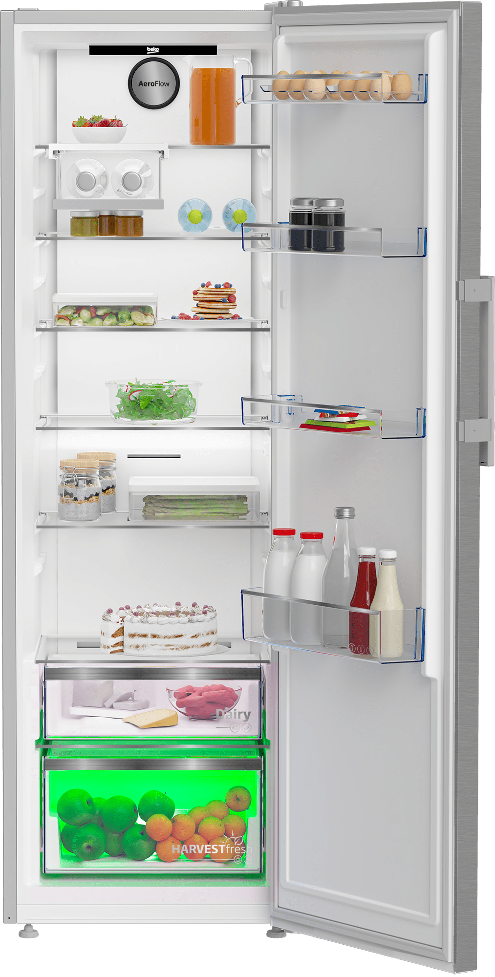 Beko Refrigerators Beko 60cm All-Fridge Pearl Steel B5RMLNE444HX (7544460673113)