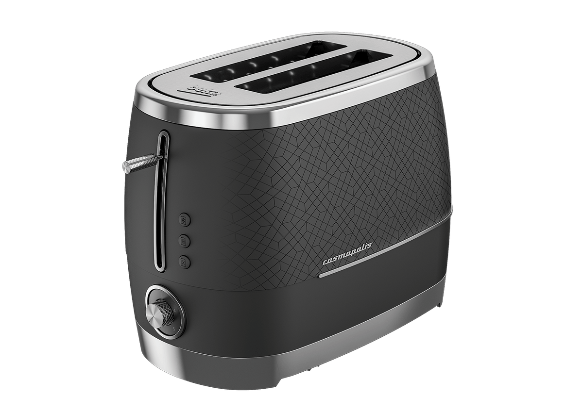 Beko Toaster Beko Cosmopolis 2 Slice Toaster Black/Chrome TAM8202B (7825015504985)