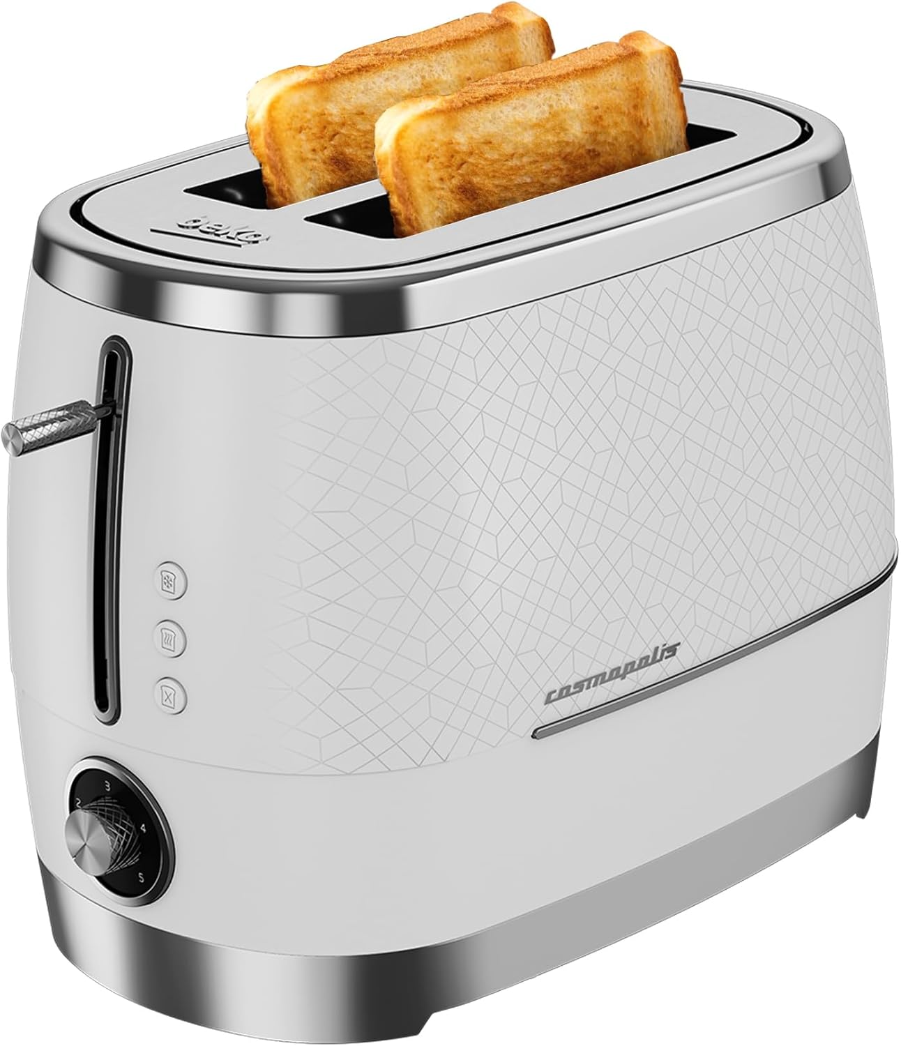 Beko Toaster Beko Cosmopolis 2 Slice Toaster Off White/Chrome TAM8202CR (7825016389721)