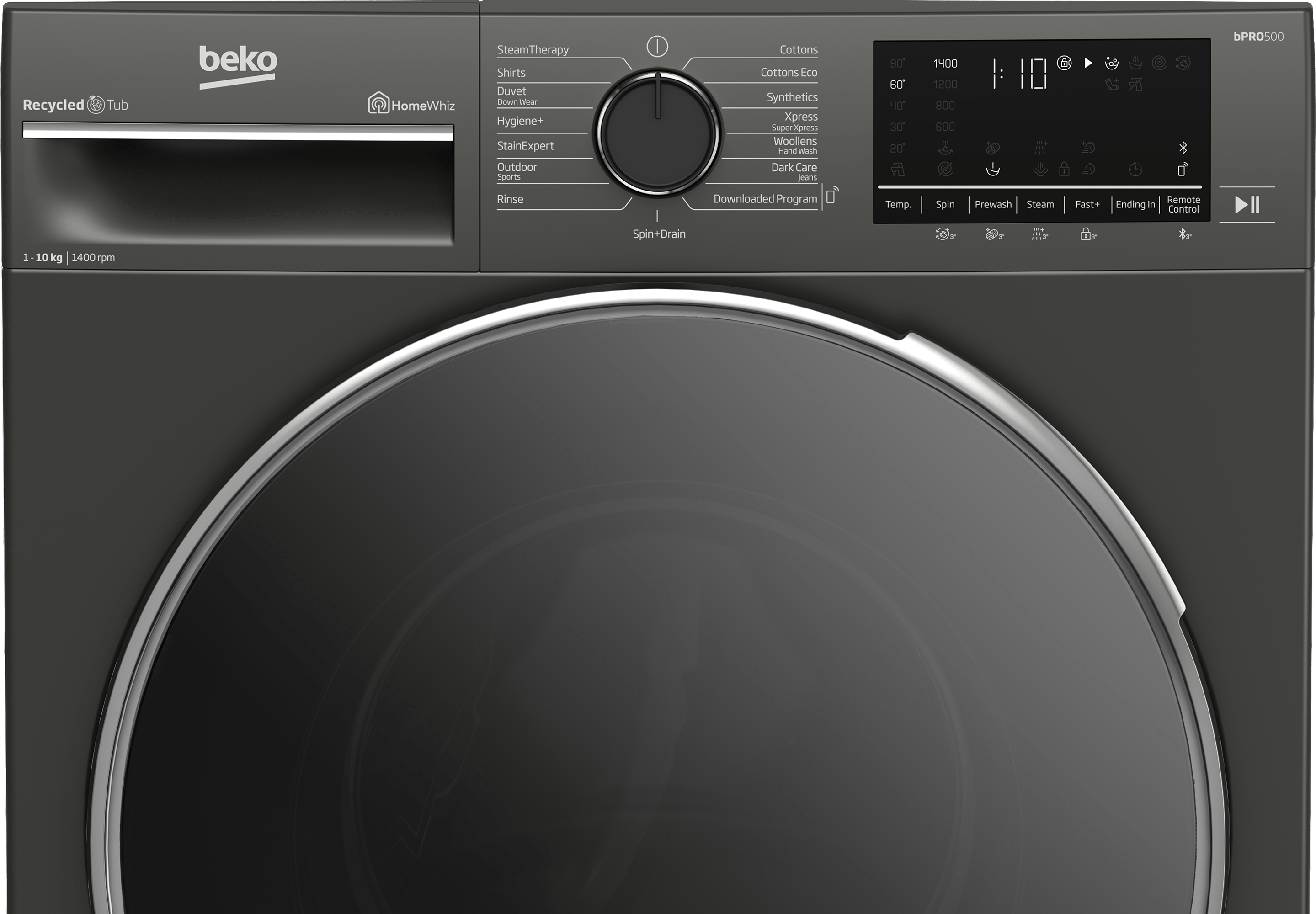 Beko WASHING MACHINE Beko 10 kg Washing machine Grey Front Loader BAW201 (7555413278809)