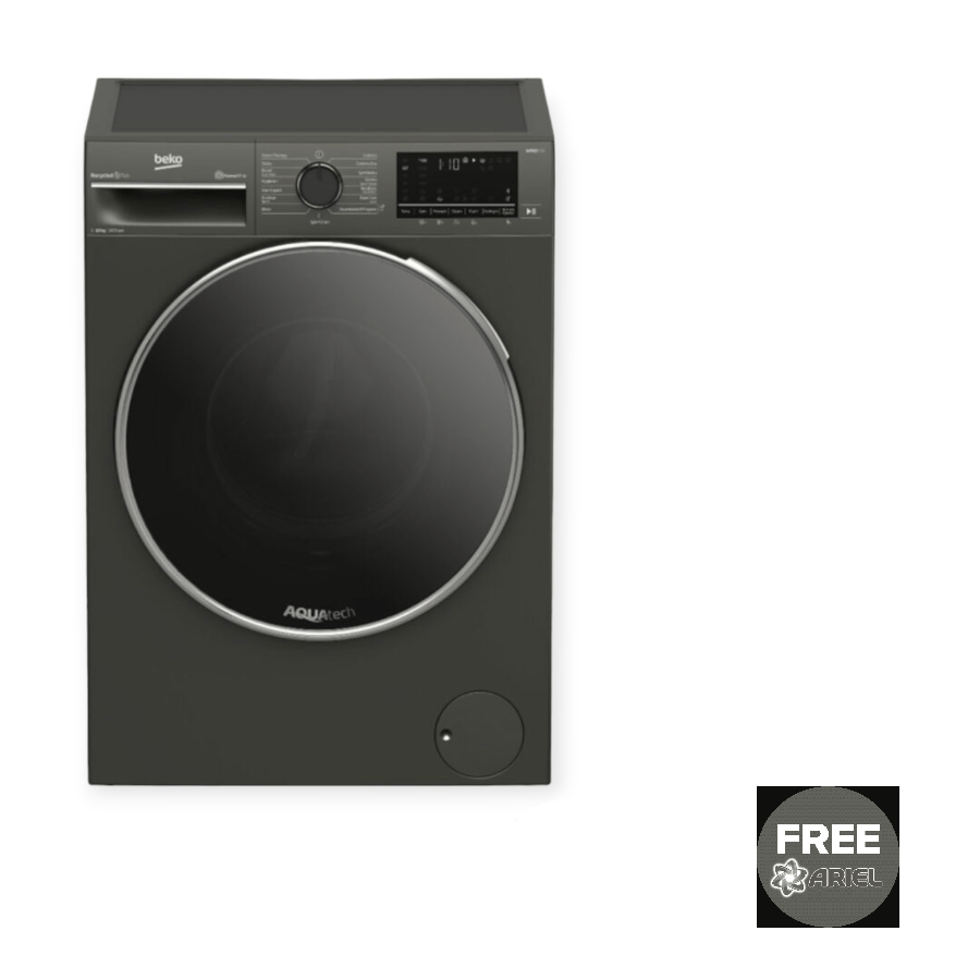 Beko WASHING MACHINE Beko 10 kg Washing machine Grey Front Loader BAW201 (7555413278809)