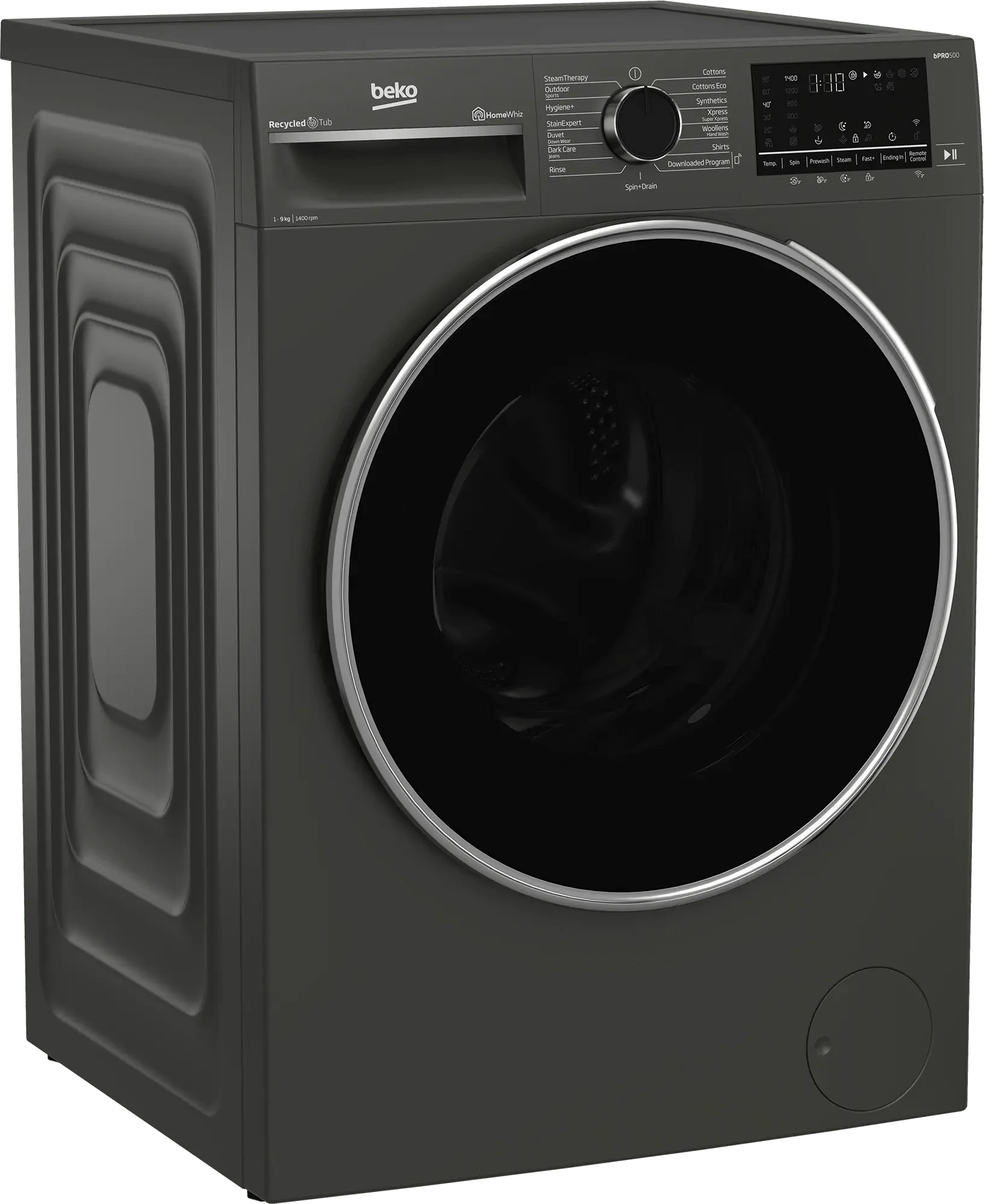 BEKO Washing Machine Beko 9kg Metallic Front Loader Washing Machine BAW204