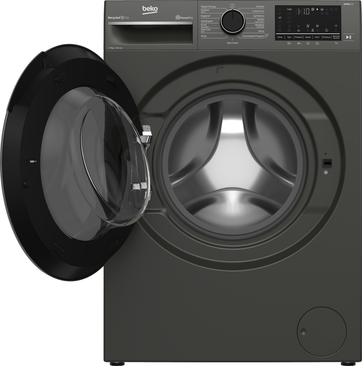 BEKO Washing Machine Beko 9kg Metallic Front Loader Washing Machine BAW204