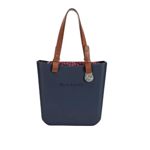 Bella Bianca Ladies Handbags Bella Bianca Ladies Shopper Amber Range Navy/Orang D5670AMNB