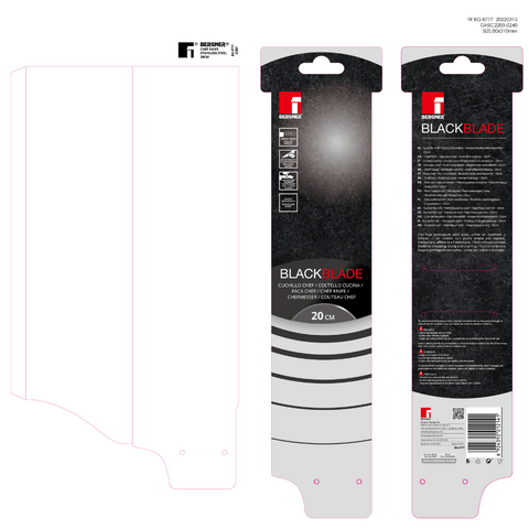 Bergner Knife Bergner Black Blade Stainless Steel Chef Knife BG-9777