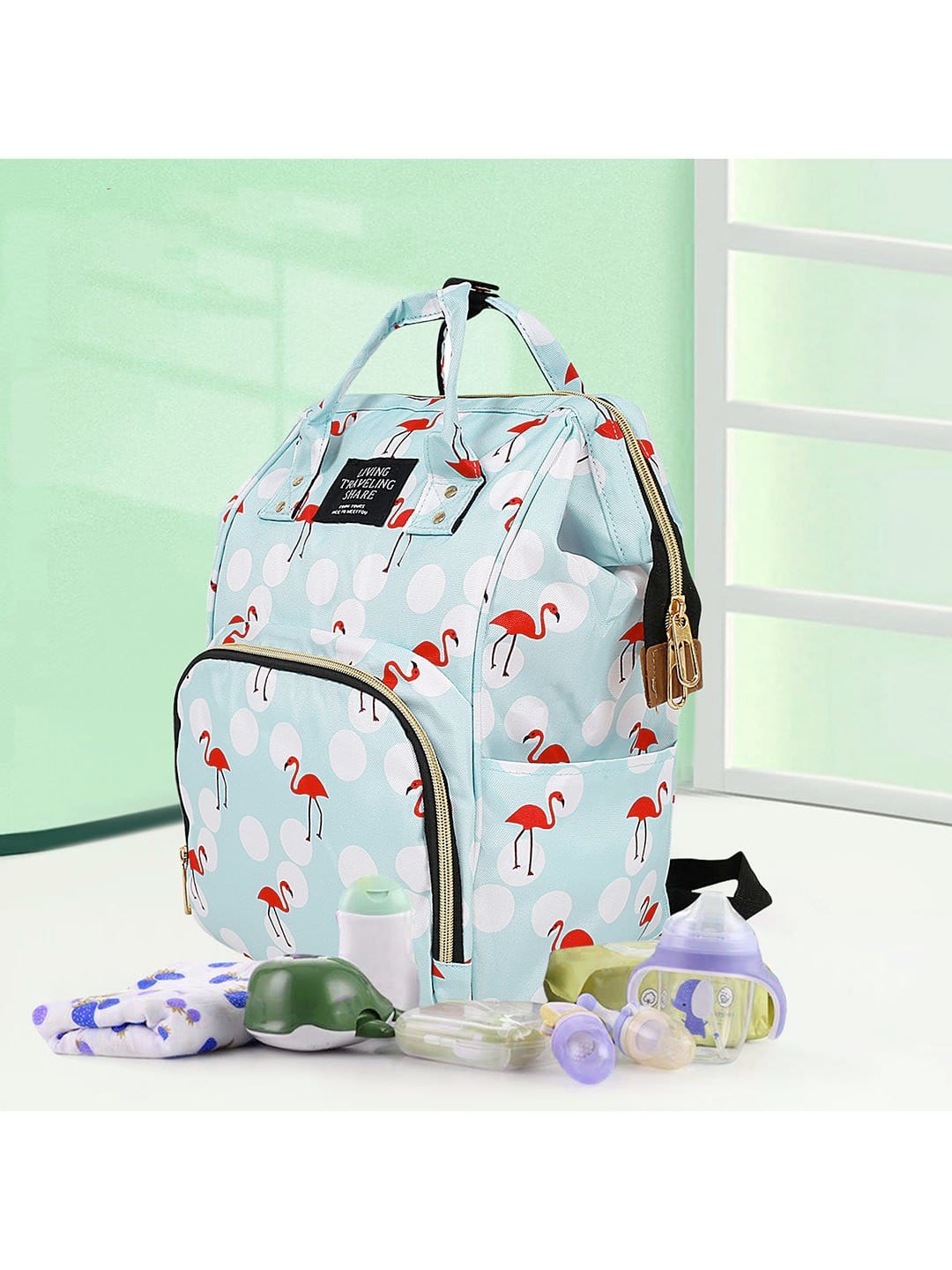 Best of Friends BABY BAG Flamingo Babby Stylish Diaper Bag Sky Blue (7427701604441)