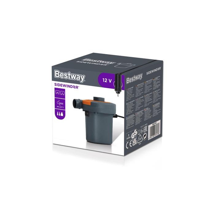 BESTWAY Air Pump Bestway Sidewinder Dc Air Pump (Plugs Into 12V Car Outlet) 62144 (7807730712665)