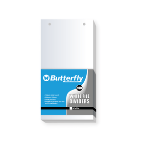 Betterfly Tech & Office File Divider 120Mm X 230Mm White Board - Pack of 100 (7397150097497)