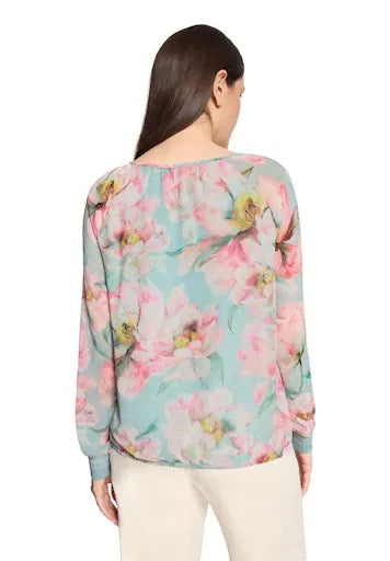 Betty Barclay Blouse Betty Barclay Ladies Floral Blouse Loose Fit-Mint/Rose 8028/1844