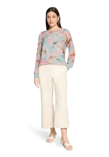 Betty Barclay Blouse Betty Barclay Ladies Floral Blouse Loose Fit-Mint/Rose 8028/1844