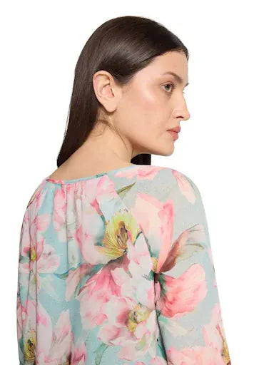 Betty Barclay Blouse Betty Barclay Ladies Floral Blouse Loose Fit-Mint/Rose 8028/1844