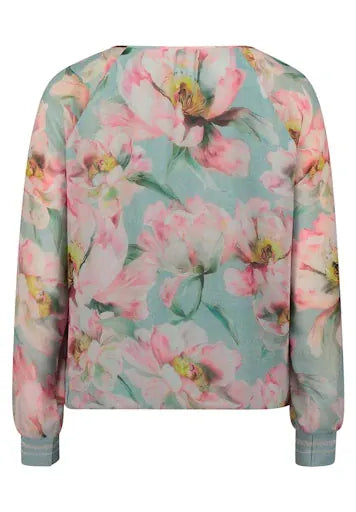 Betty Barclay Blouse Betty Barclay Ladies Floral Blouse Loose Fit-Mint/Rose 8028/1844