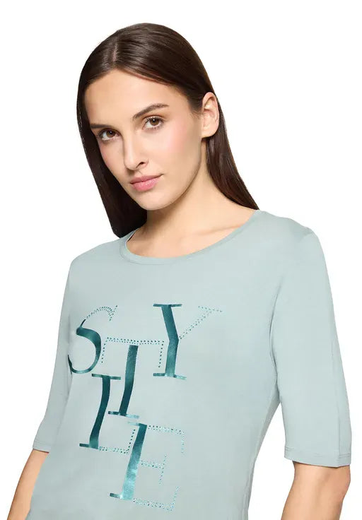 Betty Barclay Shirts Betty Barclay Ladies Basic short-sleeved shirt-Chinois Green 2746/2063