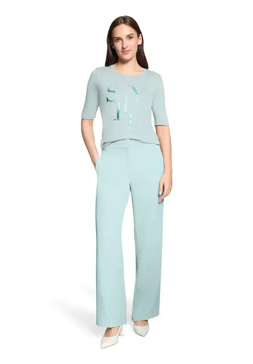 Betty Barclay Shirts Betty Barclay Ladies Basic short-sleeved shirt-Chinois Green 2746/2063