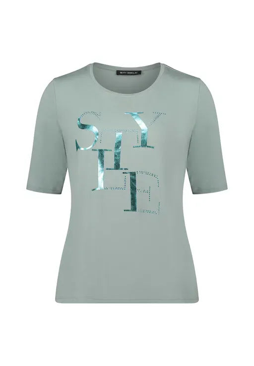 Betty Barclay Shirts Betty Barclay Ladies Basic short-sleeved shirt-Chinois Green 2746/2063