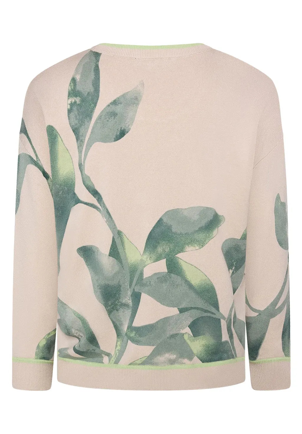 Betty Barclay Sweater Betty Barclay Ladies Knit Sweater With Print-Beige/Green 5412/1809