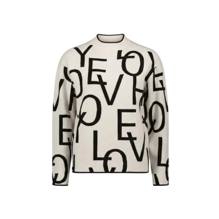 Betty Barclay Sweater Betty Barclay Ladies Statement Text Knit Sweater-Off White 5251/8204