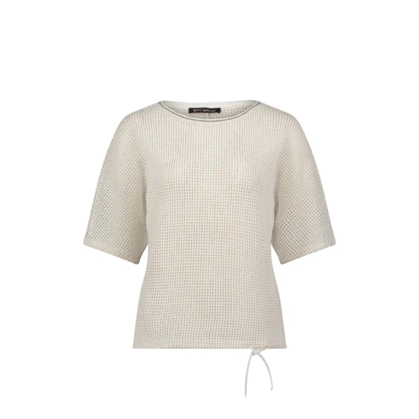 Betty Barclay T Shirt Betty Barclay Ladies Textured T-shirt With Drawstring-Off White 2728/1730