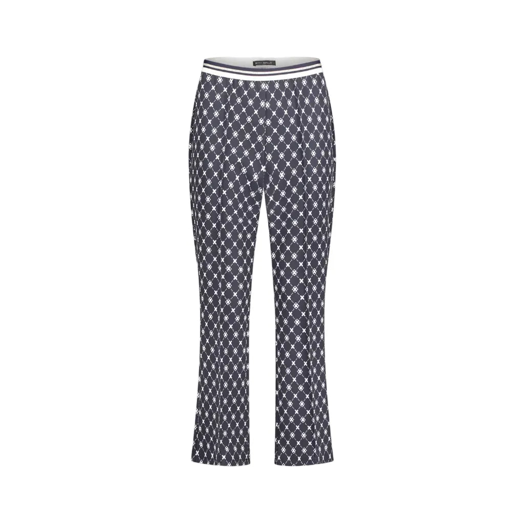 Betty Barclay Trouser Betty Barclay Ladies Casual Trousers Slim Fit-Dark Blue/White 6143/1706