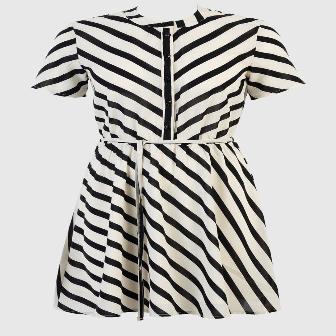 Sissy Boy Dress Sissy Boy Earn Your Stripes Short Sleeve Mini Dress Black/Off White (7811839000665)