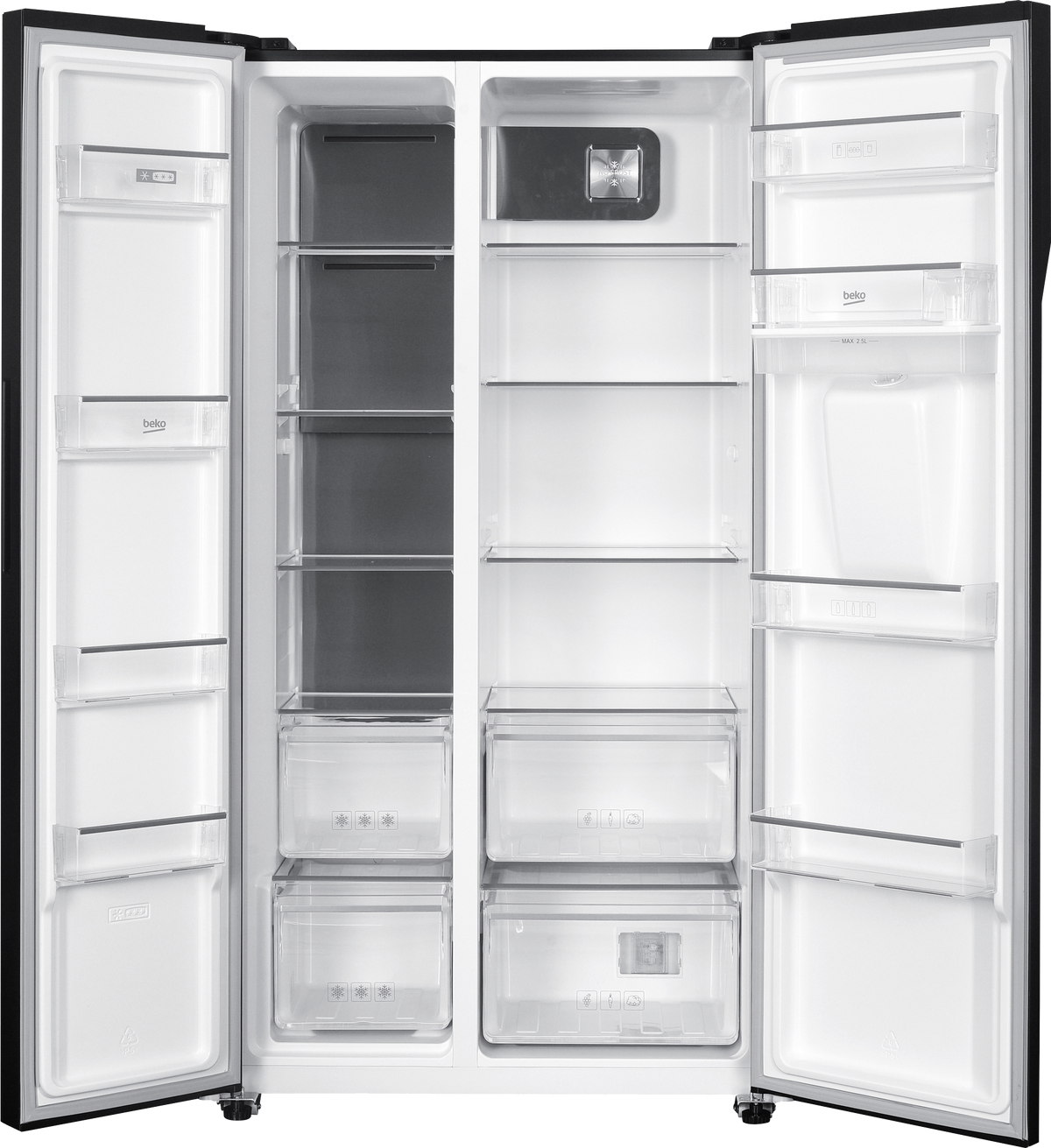 Beko 521L Dark Grey Inox Side By Side Harvest Fresh Fridge GNO532B