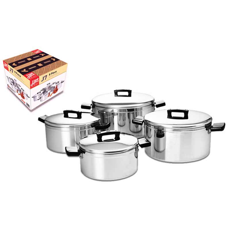 Hart Promotions J7 Hart  8 Piece Pot Set 175 / 200 / 225 / 250mm Casseroles with lids (2061700497497)