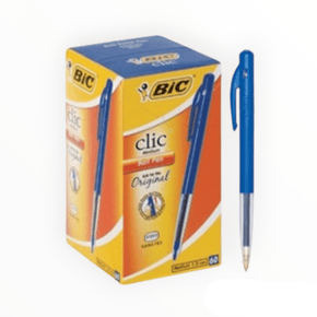 Bic School Stationery BIC Clic Medium Ballpoint Pens - Blue (Box Of 60) (7460035526745)