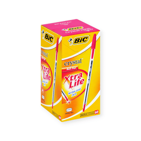 Bic School Stationery BIC Crystal Medium Xtra Life Ballpoint Pens Red Box of 60 (7335702790233)