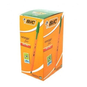 Bic School Stationery BIC Orange Fine Ball Point Pen Green Box of 60 (7409323081817)