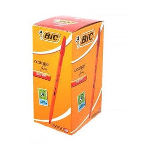 Bic School Stationery BIC Orange Fine Ballpoint Pen Red- Box Of 60 (7460030152793)