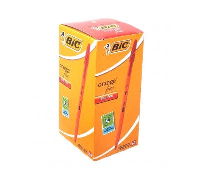 Bic School Stationery BIC Orange Fine Ballpoint Pen Red- Box Of 60 (7460030152793)