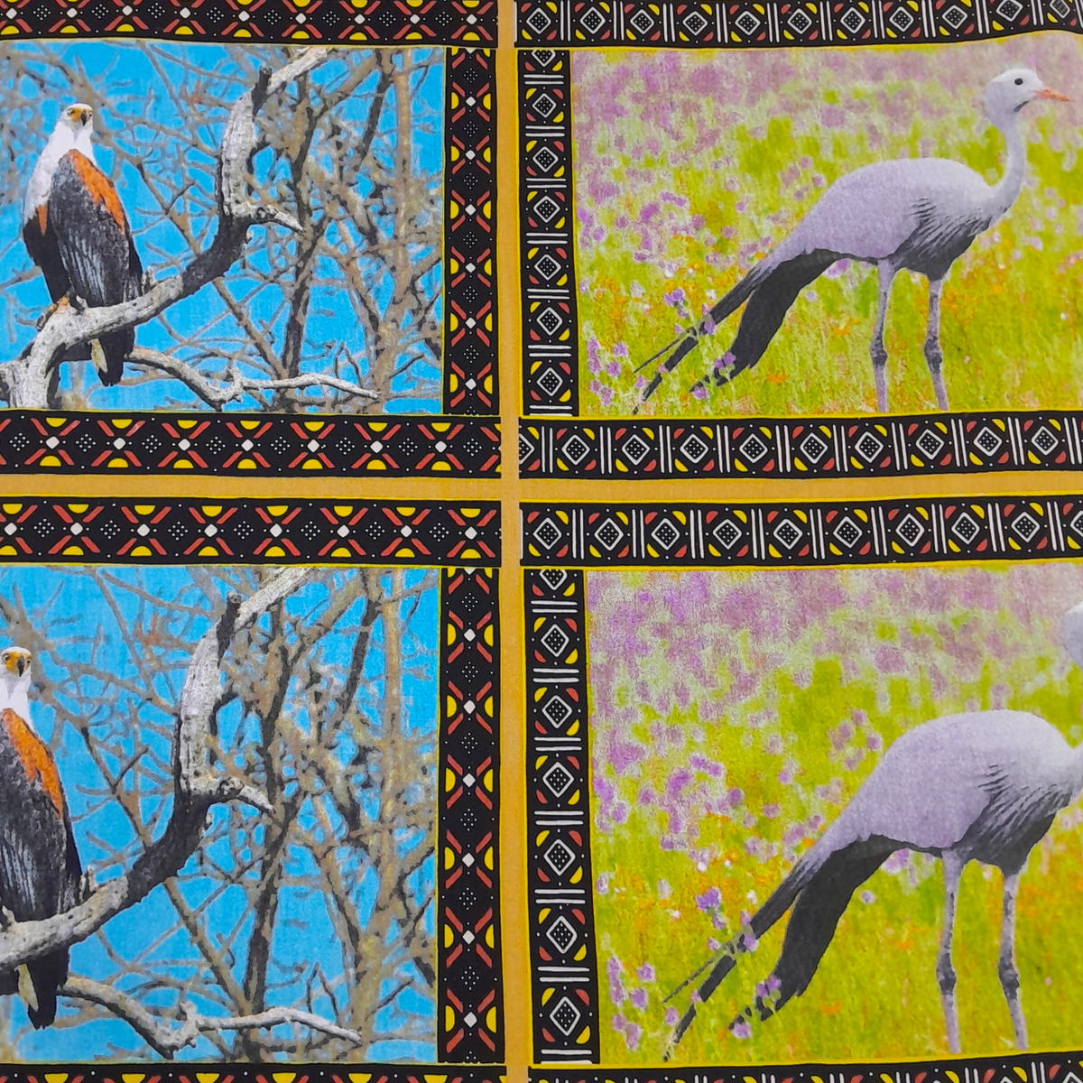 Fabric Cotton Canvas Birds Of Africa 280 cm.